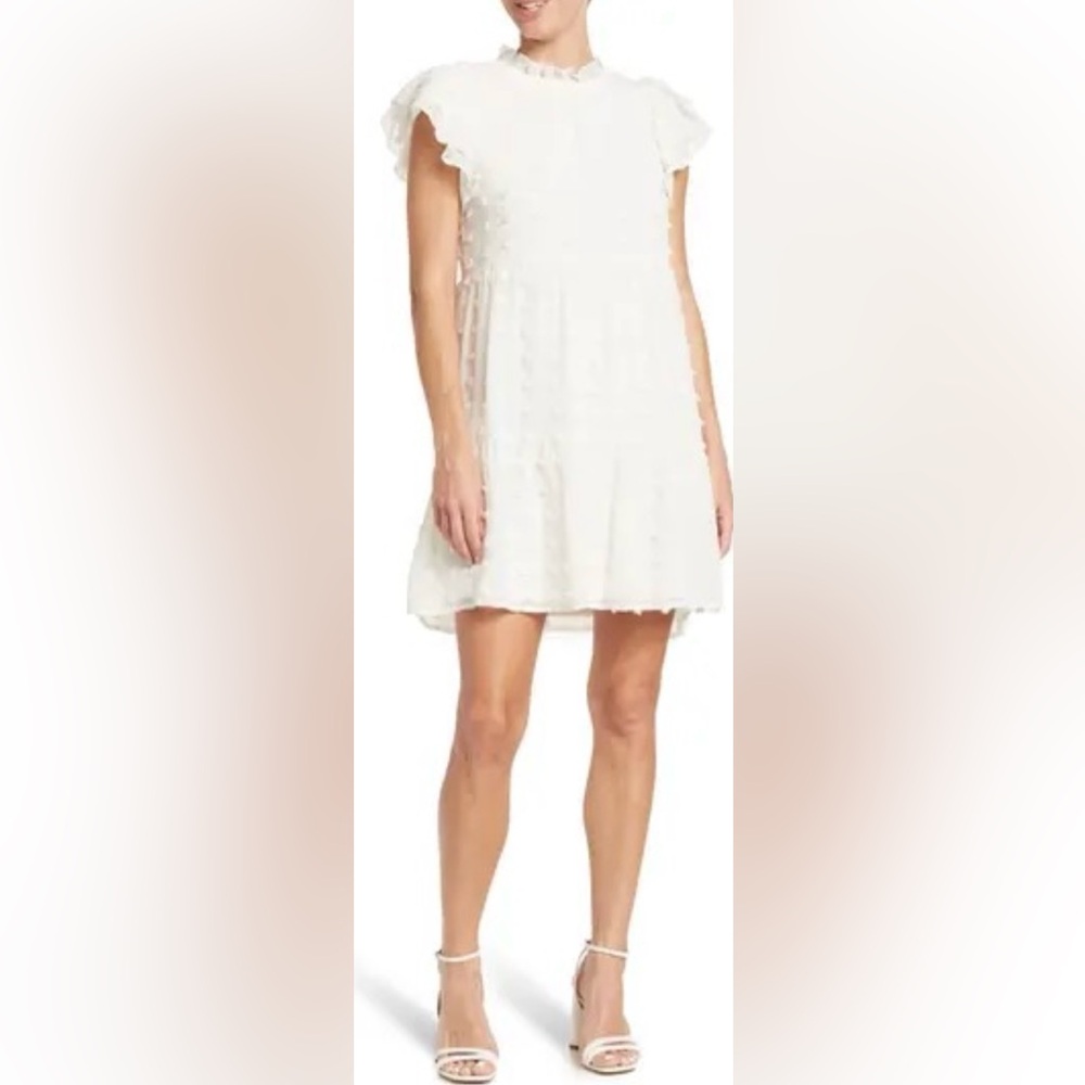 Love By Design Kelsey Chiffon Mini Swiss Dot Dress Size Small NWT